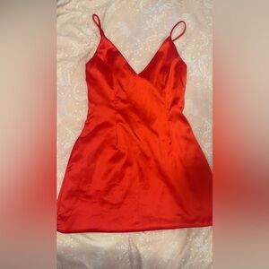 Elegant Red Satin Dress